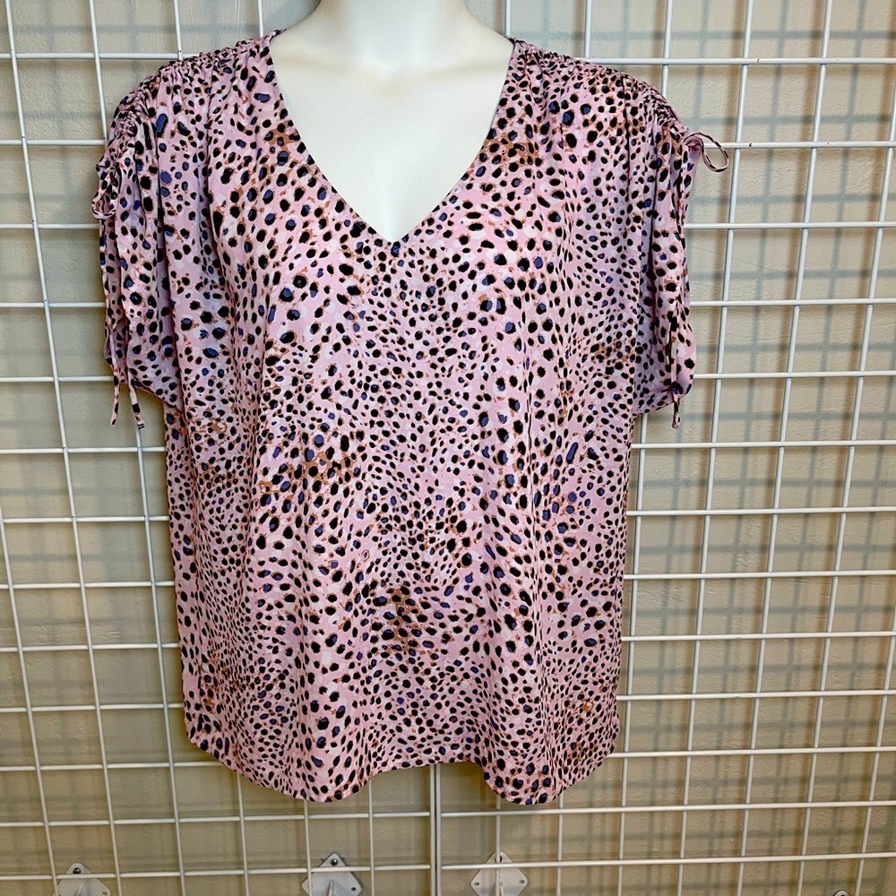 Cabi Cheetah Print Blouse Size M